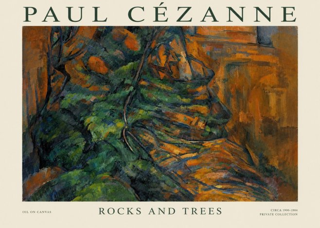 Paul Cézanne Rocks and Trees IV No1 - Poster